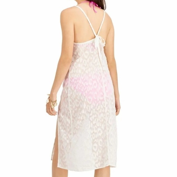 MIKEN Swim ESF10440 Slit Dress Deep V Neck Metallic Lurex Cover Up - Picture 2 of 6